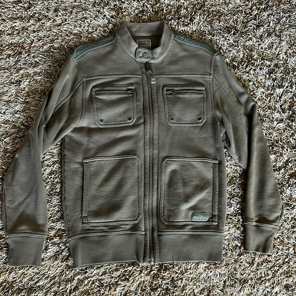 Calvin Klein Olive Green zip up jacket NWOT